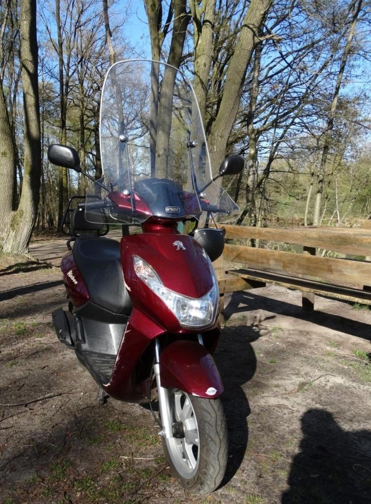 Peugeot Kisbee 49cc 4-takt Blauw kenteken totaal 7303km, Ophalen, Gebruikt, Benzine, Peugeot