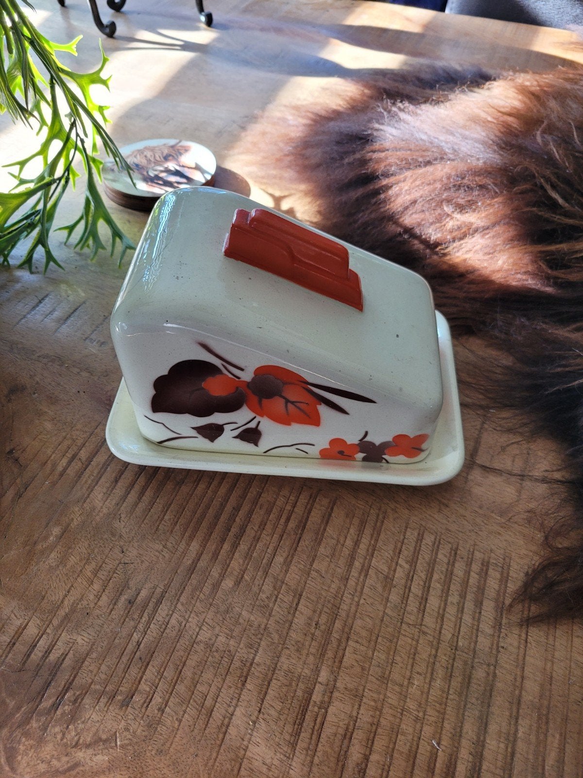 Vintage Schumann Arzberg Botervloot - Retro Bloemenmotief, Ophalen of Verzenden