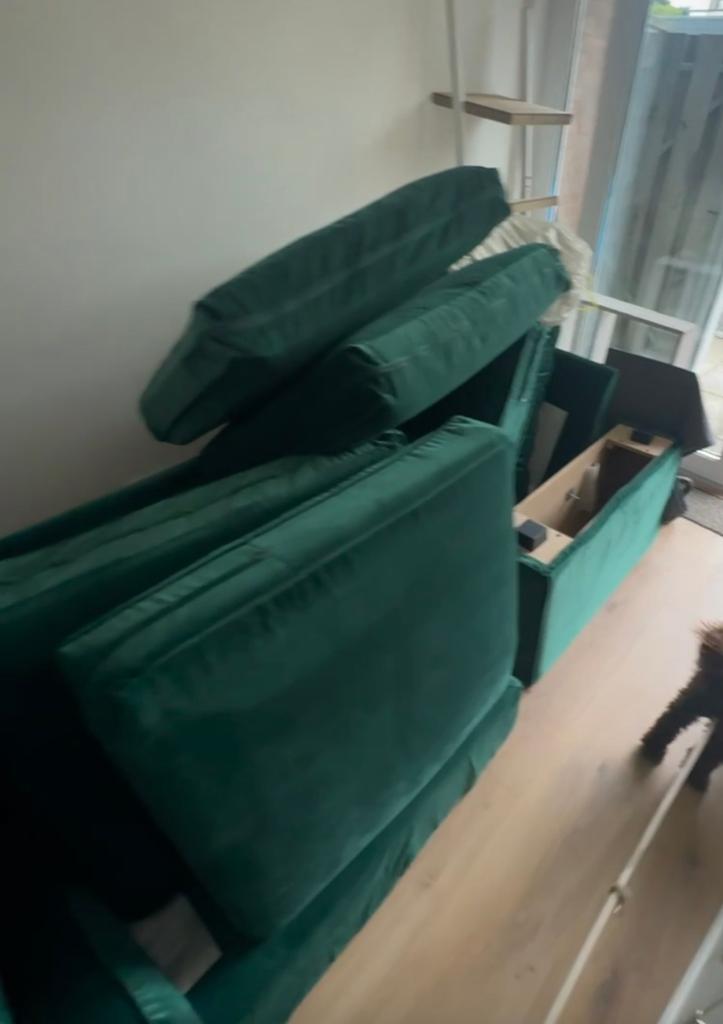 Hoes voor IKEA Kivik 5-persoons bank - Groen, Huis en Inrichting, Banken | Bankstellen, Ophalen, 250 tot 300 cm, Gebruikt, 100 tot 125 cm