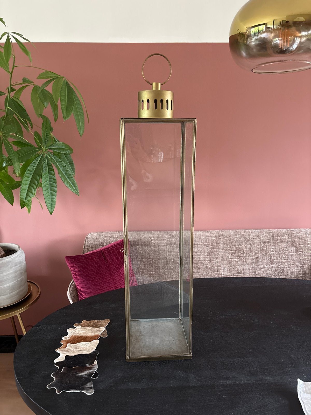 Gouden Lantaarn - Elegant en Stijlvol, Huis en Inrichting, Ophalen, Lantaarn, Zo goed als nieuw, Metaal