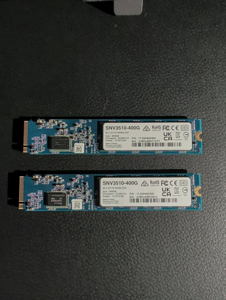 2x Synology NVMe SSD 400GB (SNV3510) – 100% gezond, Intern, SSD, Ophalen of Verzenden, Zo goed als nieuw