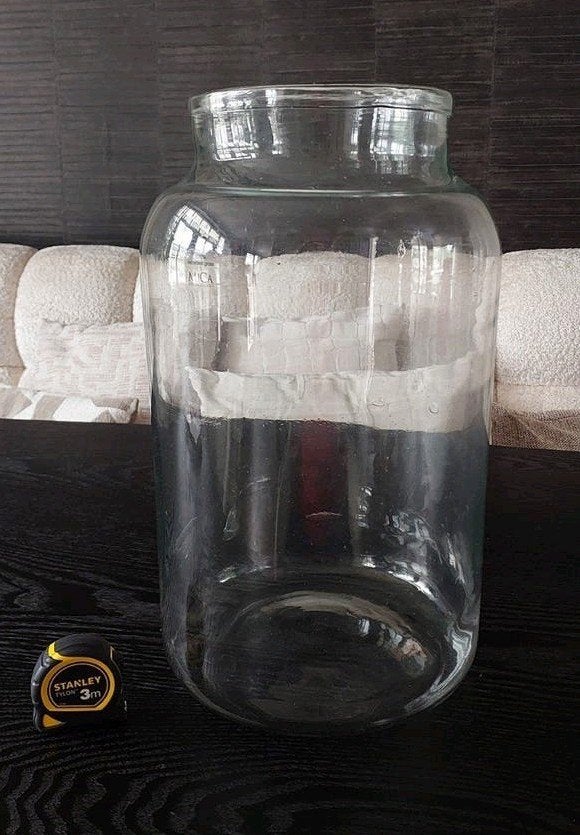 Super grote glazen pot/vaas!, Ophalen of Verzenden, Zo goed als nieuw, Glas, 42 cm