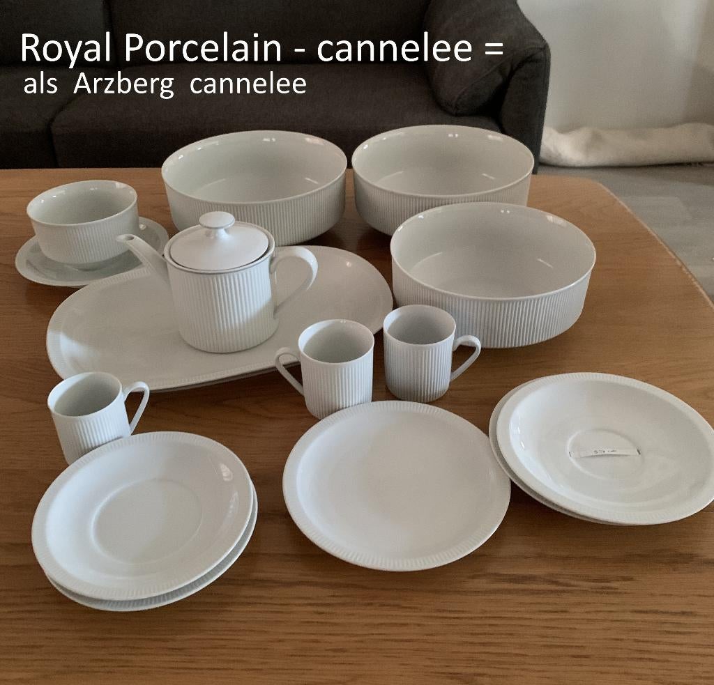 Royal Porcelain = als Arzberg cannelee, wit met ribbels, Huis en Inrichting, Keuken | Servies, Overige typen, Ophalen of Verzenden