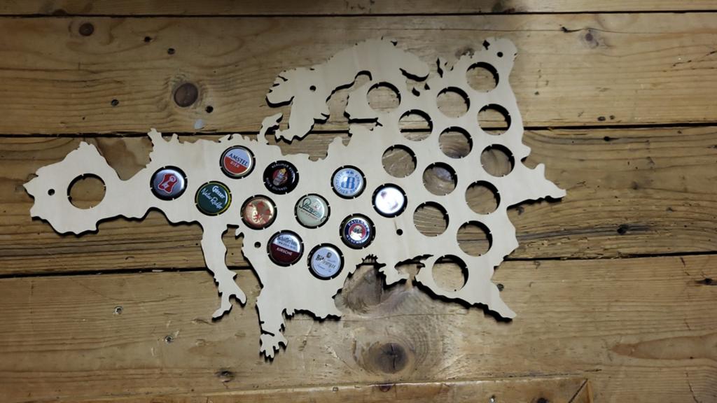 Bierdoppen Wereldkaart  leuk voor mancave, Ophalen of Verzenden