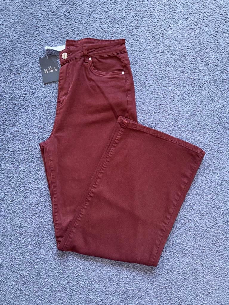 Seishiki Studio Chimon Jeans Burgundy, Kleding | Dames, Ophalen of Verzenden, Nieuw, Overige kleuren, W33 - W36 (confectie 42/44)