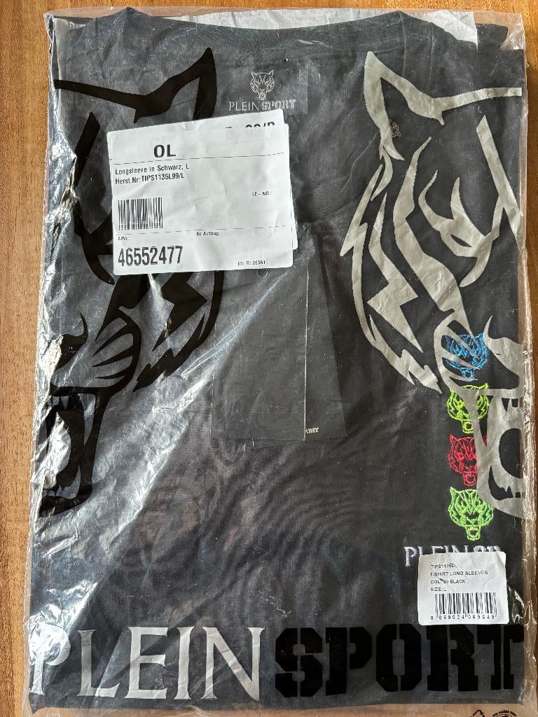 Philip Plein t-shirt lange mouw NIEUW, Maat 52/54 (L), Zwart, Nieuw, Ophalen of Verzenden