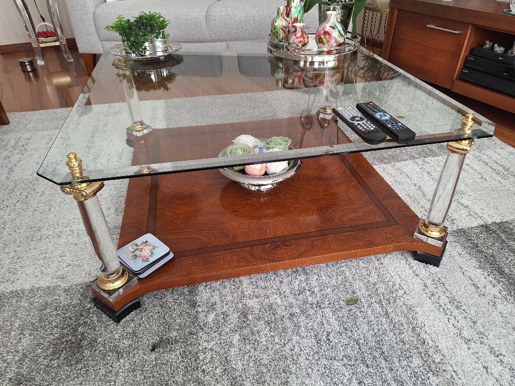Woonkamer tafel, Huis en Inrichting, Tafels | Salontafels, Ophalen, Klassiek, Vierkant, Zo goed als nieuw