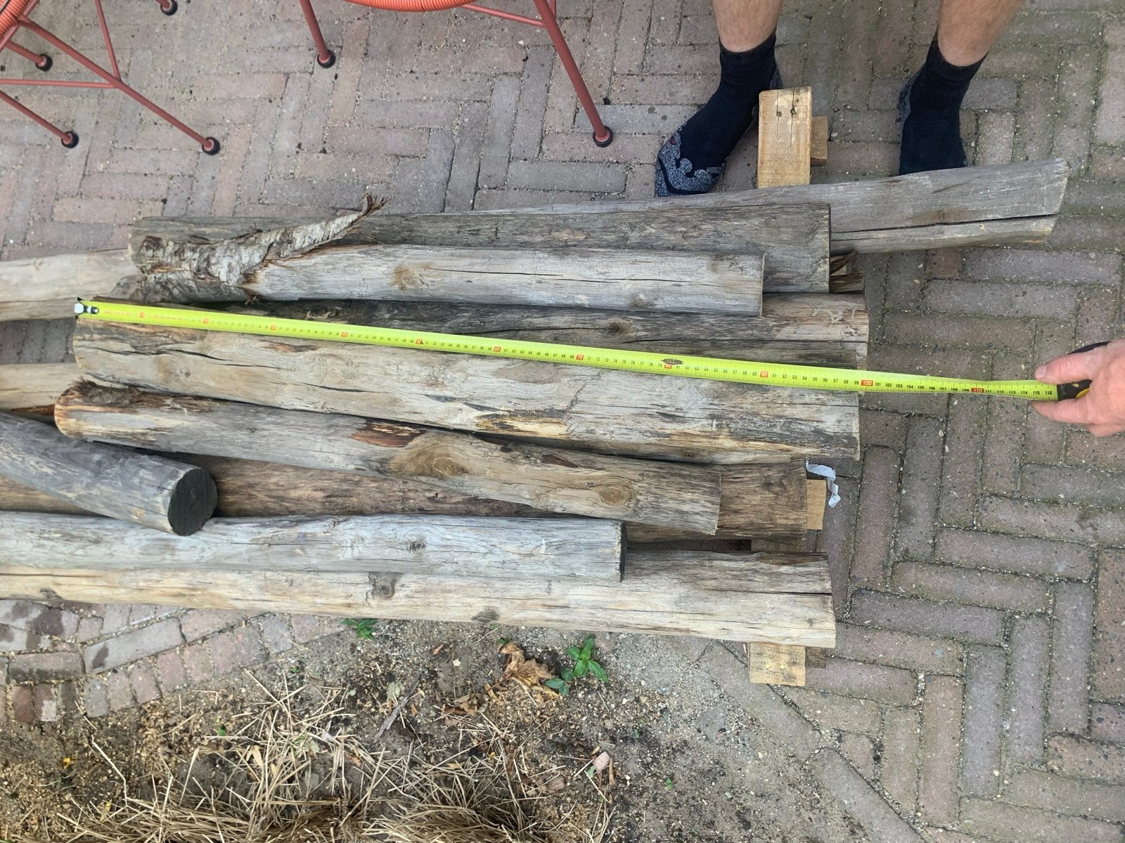 Diverse Kastanje Palen - Verschillende Lengtes, Tuin en Terras, Palen, Balken en Planken, Ophalen, Gebruikt, Palen, Hardhout