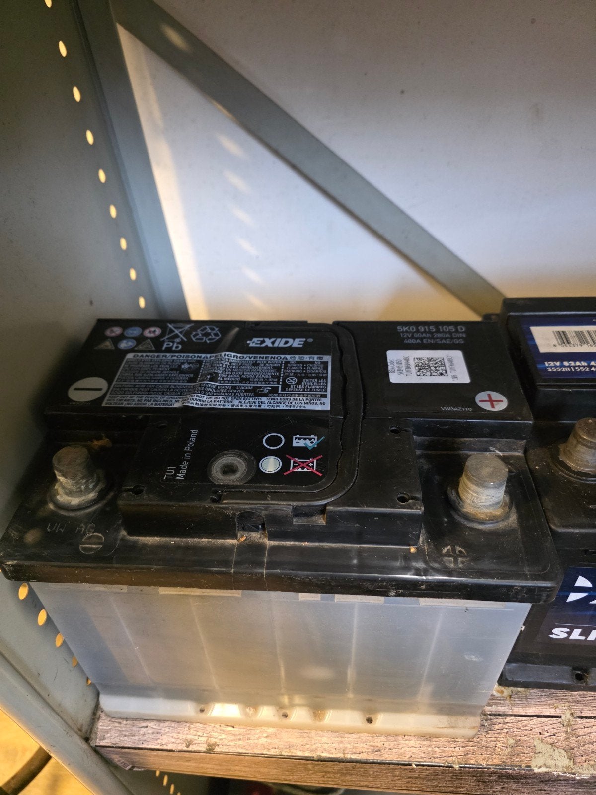 Exide 12v 60ah 480a auto accu, ., Gebruikt, ., .