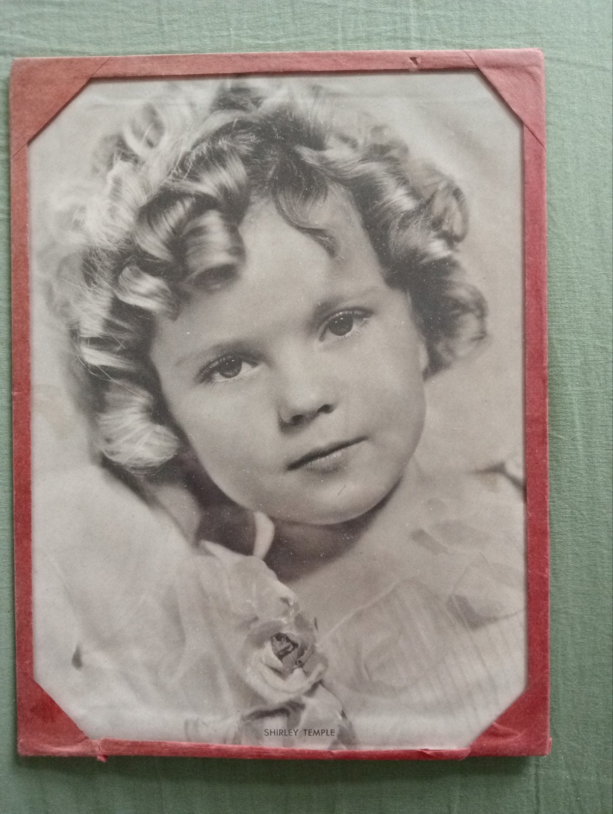 Fotoprint Shirley Temple met glas, Ophalen of Verzenden