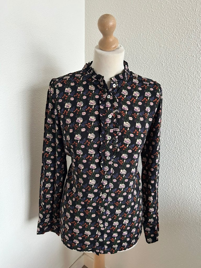 King Louie maat 42 retro donkere top blouse 2875