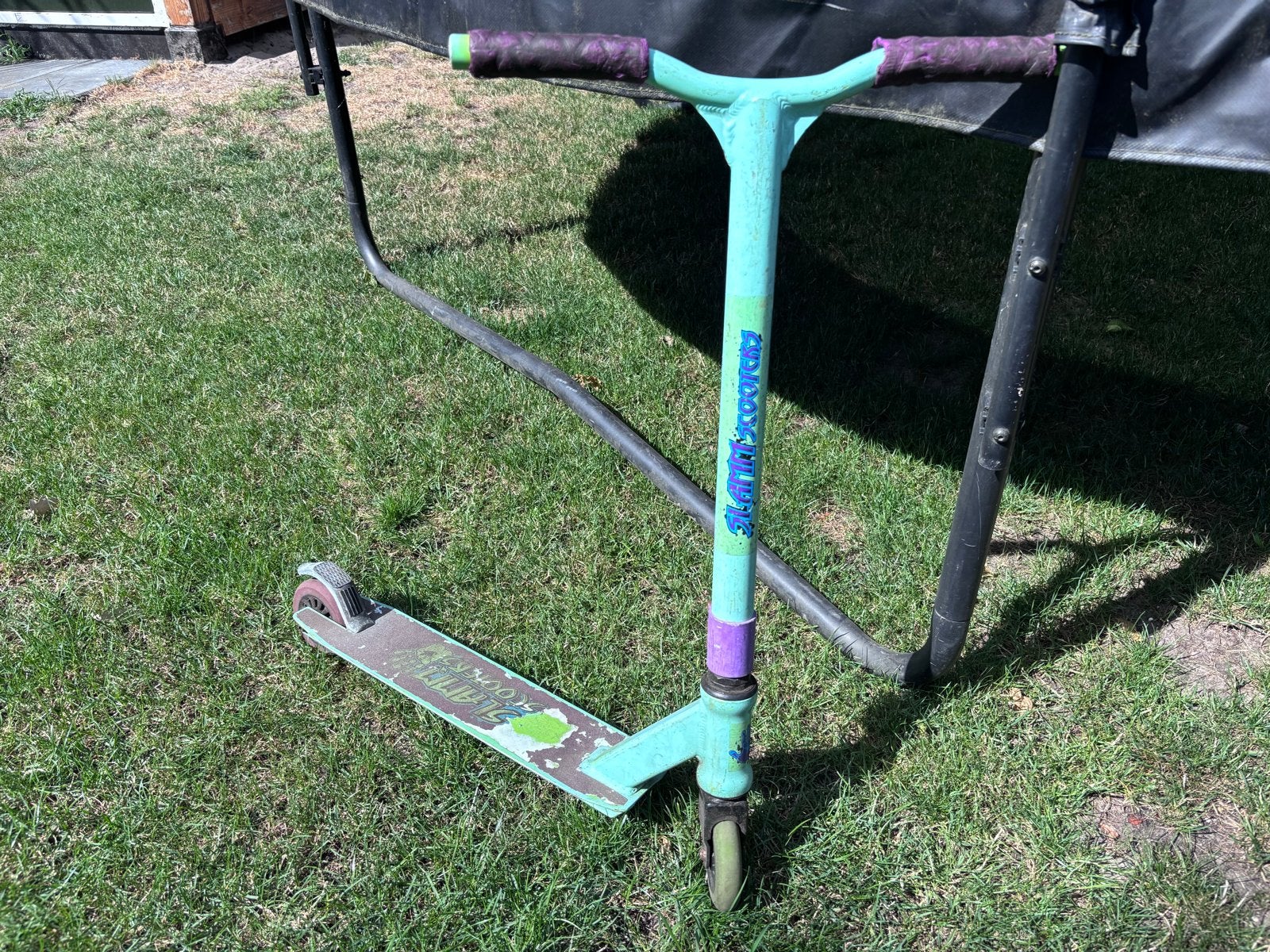 Slamm Scooters Stuntstep - Gebruikt, Groen/Paars, Fietsen en Brommers, Steps, Ophalen, Gebruikt, Gewone step