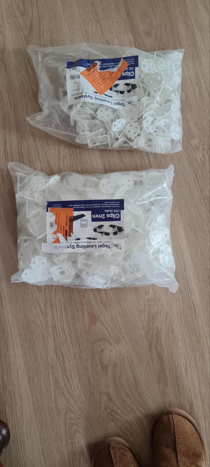 Tegel Levelling Systeem Clips 2mm (350 stuks), Ophalen of Verzenden, Nieuw, Overige materialen, Overige typen