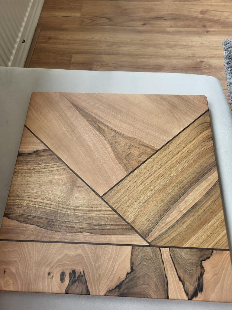 Walnoten hout blad 50x50, Huis en Inrichting, Woonaccessoires | Spiegels, Vierkant, Nieuw, Ophalen of Verzenden, Minder dan 100 cm