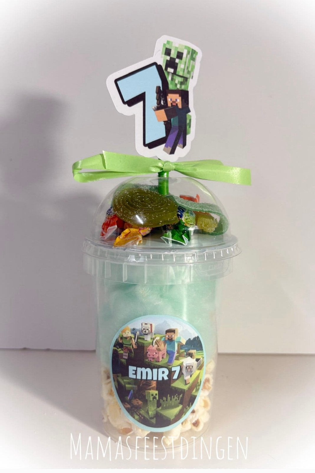 Traktatie suikerapin met popcorn en snoep MINECRAFT, Ophalen of Verzenden, Nieuw, Feestartikel, Verjaardag
