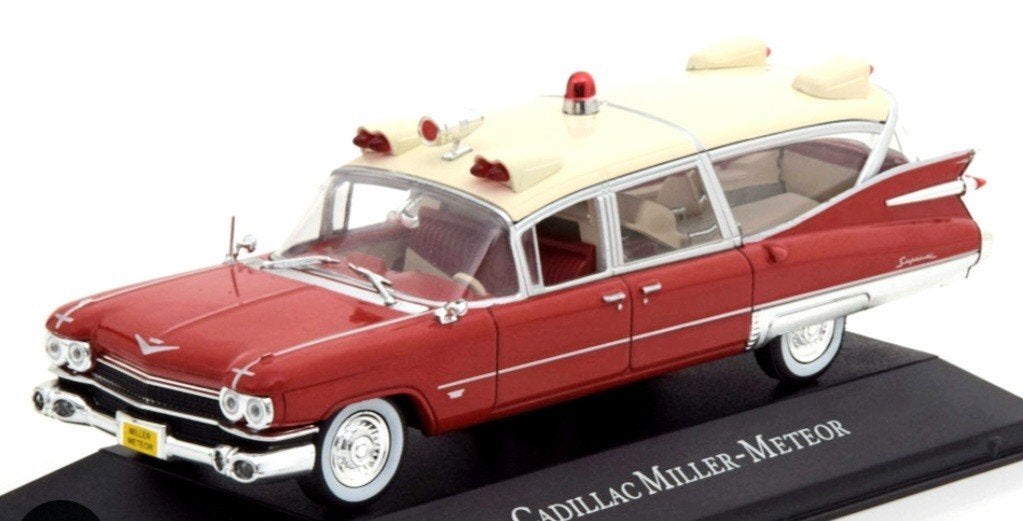 Atlas 1:43 Cadillac Miller Meteor Crème/Rood Ambulance MISB!, Ophalen of Verzenden, Nieuw, Auto, Overige merken