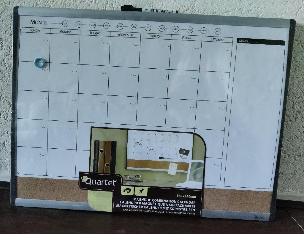 Quartet whiteboard + magnetisch kalender + planbord    NIEUW, Ophalen of Verzenden, Nieuw, Magneetbord