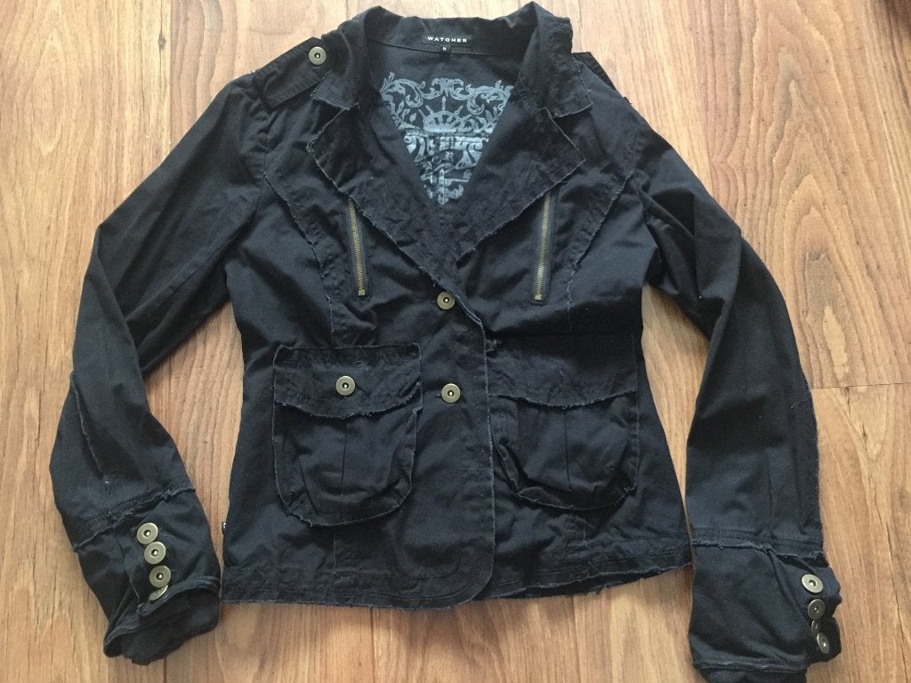 Watcher stoere zwarte colbert pak blazer jasje jack maat M, Maat 38/40 (M), Zwart, Nieuw, Ophalen of Verzenden