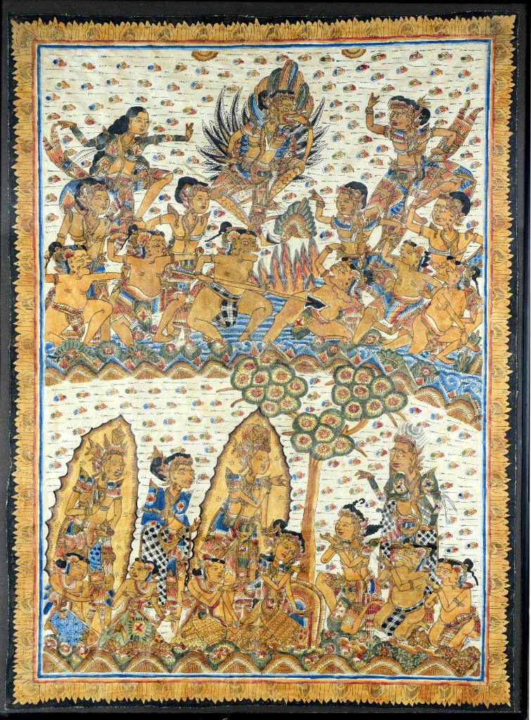 Balinese Kamasan schildering. ca. 1960, Ophalen of Verzenden