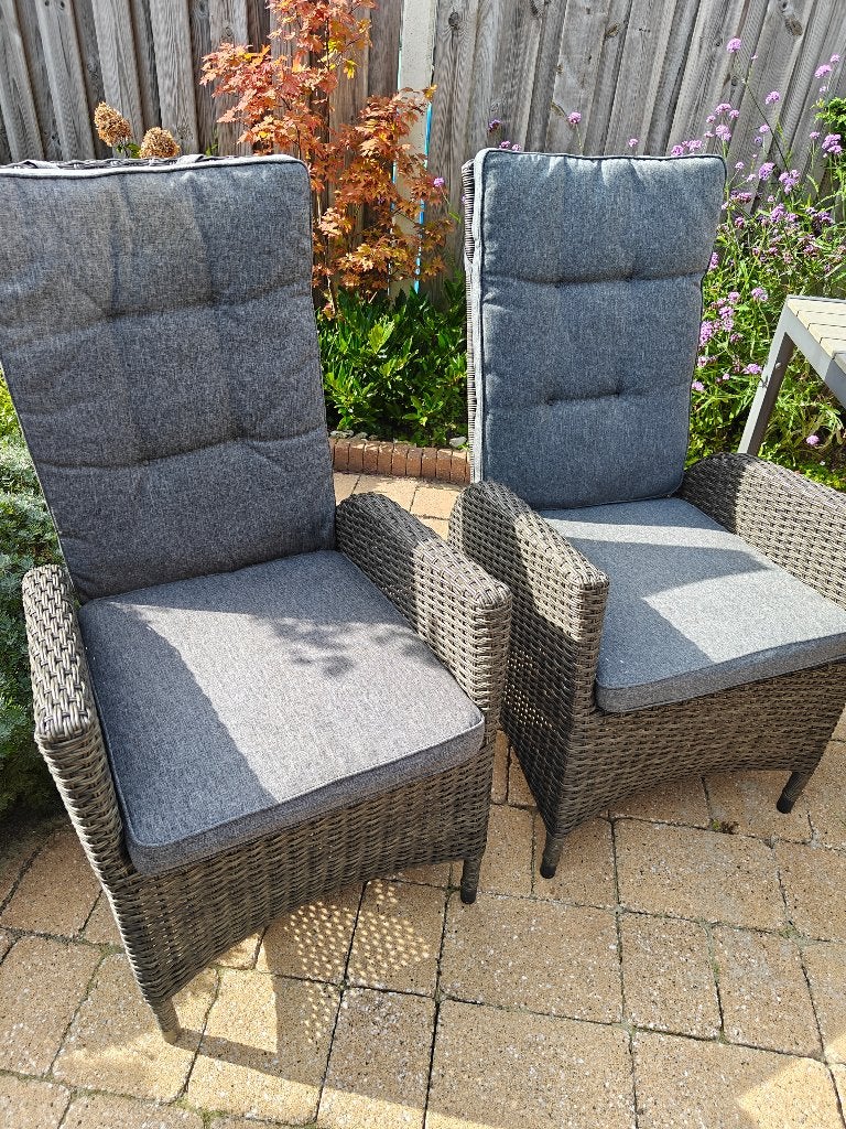 Twee tuinstoelen, Tuin en Terras, Tuinstoelen, Ophalen, Gebruikt, Kunststof, Verstelbaar