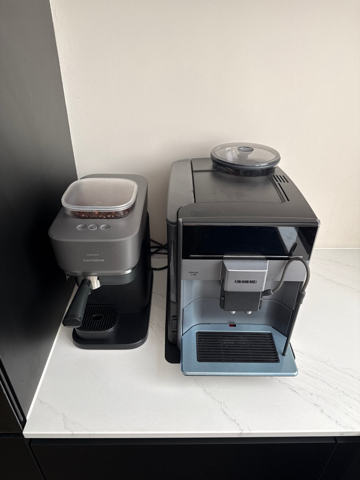 Philips Baristina & Siemens EQ6 s100 Koffiemachines, Witgoed en Apparatuur, Koffiezetapparaten, Ophalen, Afneembaar waterreservoir