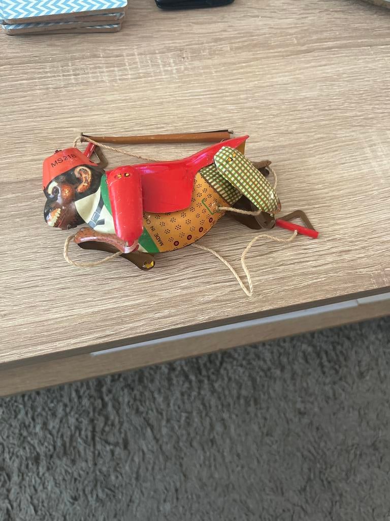 Vintage blikken opwind aapje, Ophalen of Verzenden, Gebruikt, Poppenhuis