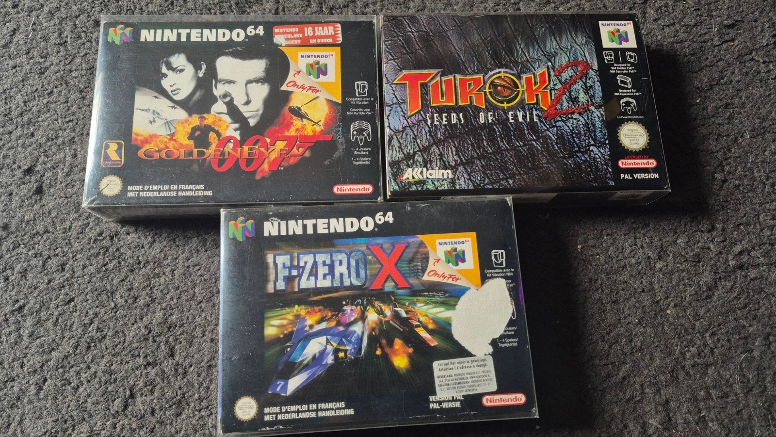 3 Nintendo 64 Games: Turok 2, Goldeneye, F-Zero X, Spelcomputers en Games, Games | Nintendo 64, 3 spelers of meer, Ophalen of Verzenden