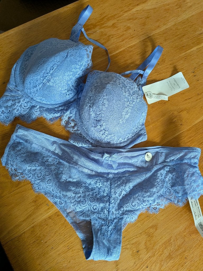 bh 80 f slip XL nieuw, Hunkemöller, Ophalen of Verzenden, Blauw, Setje