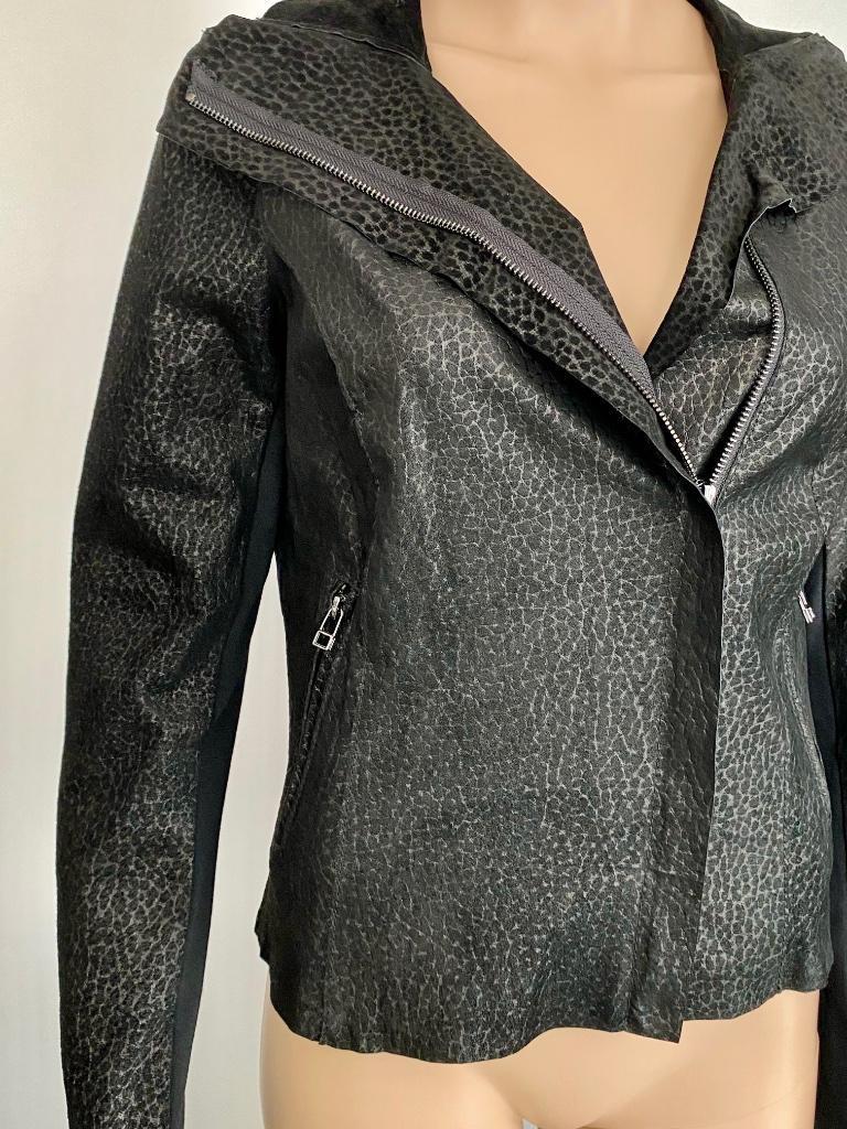 H111 Goosecraft maat S=36 echt-leren jasje bikerjasje jack, Goosecraft, Zwart, Ophalen of Verzenden, Zo goed als nieuw