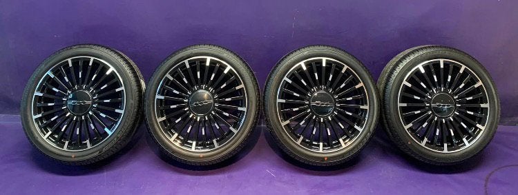Uniek! Zeldzame fiat 500e 500 17inch La Prima icon velgenset, Ophalen, Banden en Velgen, Nieuw, 17 inch