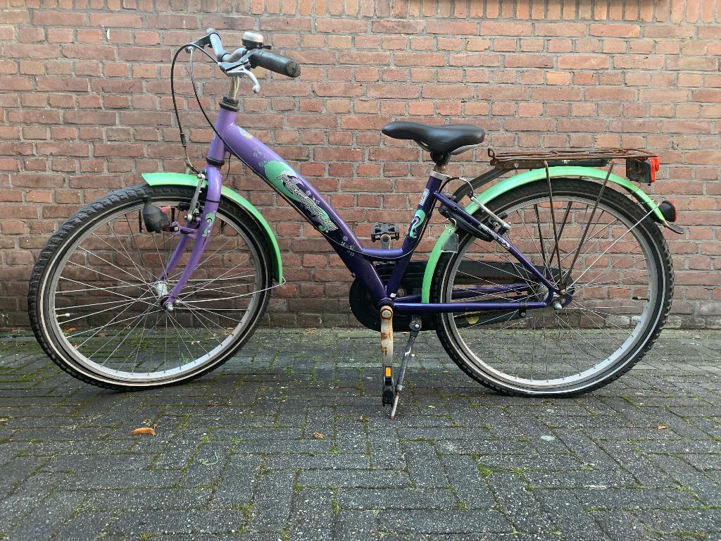 Meisjesfiets groen, Ophalen, Terugtraprem, Handrem, Gebruikt