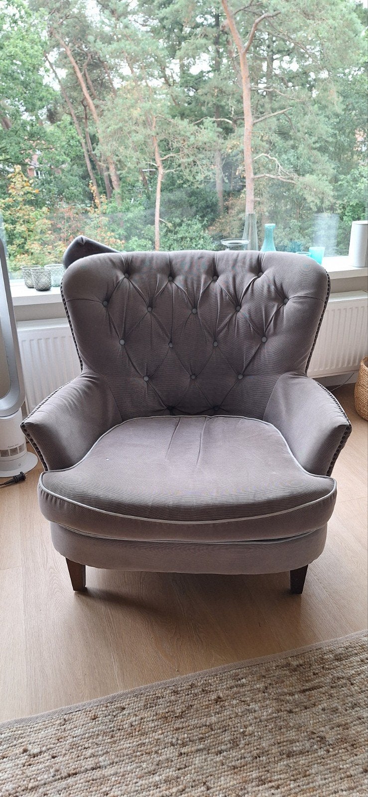 Flinke fauteuil, lichtgrijs, uitstekende staat, Ophalen, Gebruikt, 75 tot 100 cm, Stof