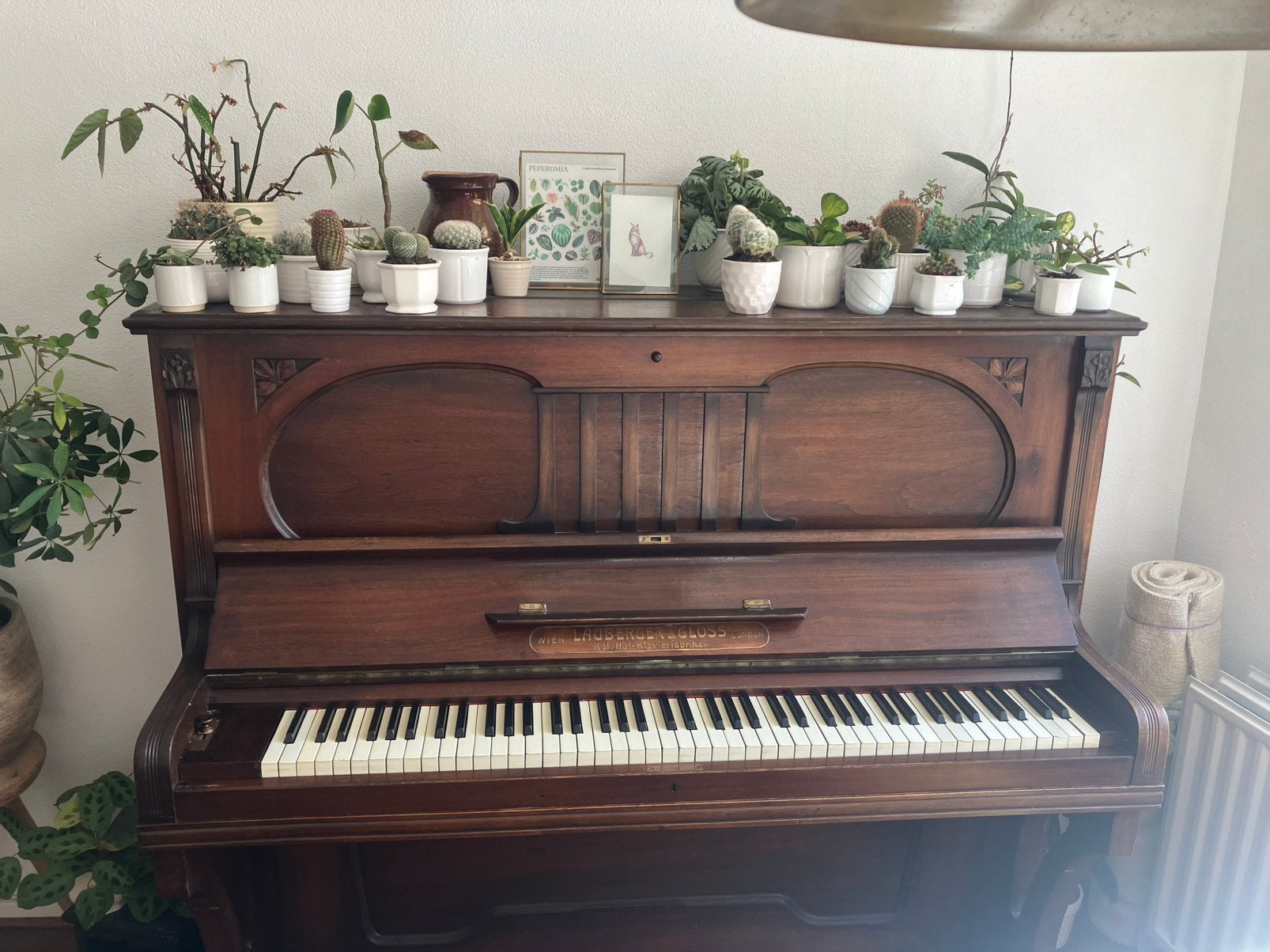 Piano Lauberger & Gloss te koop, Ophalen, Gebruikt, Bruin, Piano