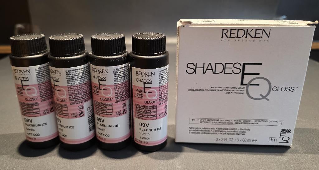 Redken shades EQ gloss 09V platinum ice cont 3 4 st 60ml, Ophalen of Verzenden, Nieuw