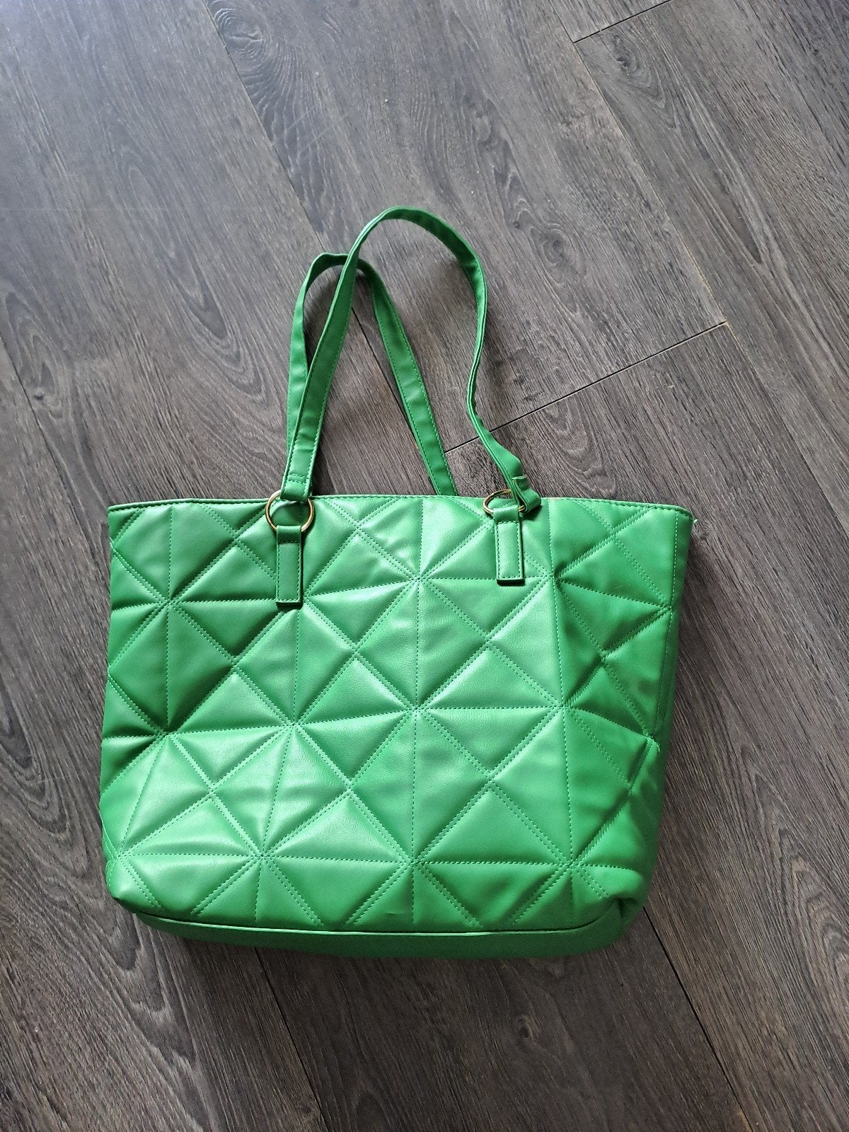 Groene shopper tas met ruitpatroon, Sieraden, Tassen en Uiterlijk, Ophalen, Gebruikt, Groen, Shopper