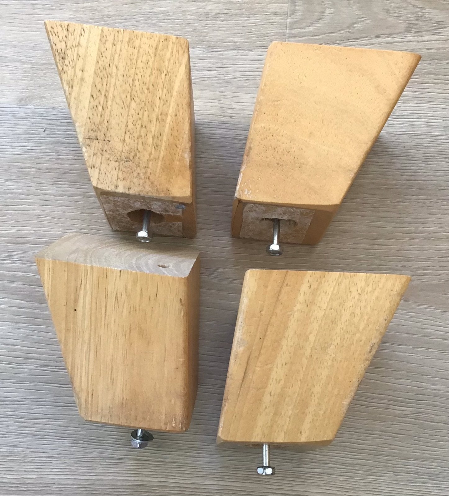4 beuken houten meubelpoten 8,5 cm hoog, Ophalen of Verzenden, Gebruikt