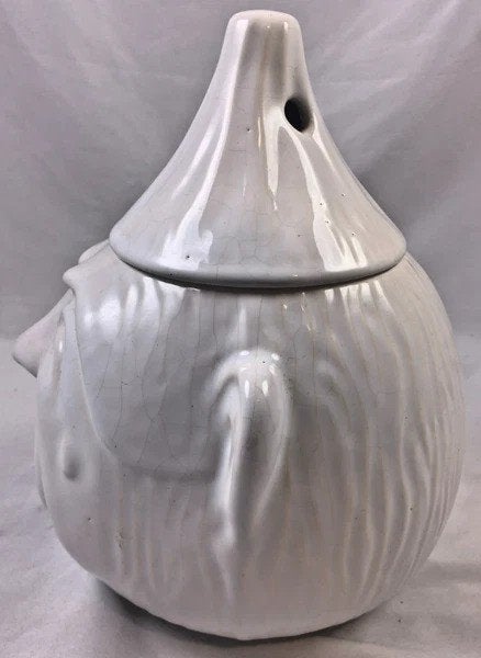 Uienpot Keramiek Wit Vintage Knoflookpot Gezicht Pot, Coolsingel 104, 3011 AG Rotterdam, Netherlands, Verzenden, Zo goed als nieuw