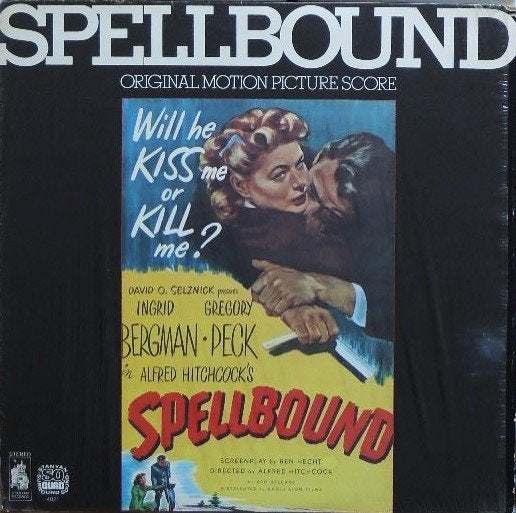 Miklos Rosza soundtrack Hitchcock's Spellbound quadrofonisch, Beschermende buitenhoes, Ophalen, Zo goed als nieuw, 12 inch