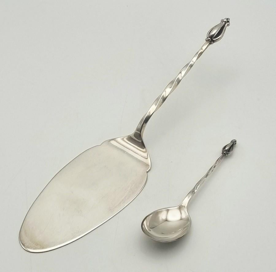 1042. Zilveren taart -en suikerschep, Van Kempen & Begeer, Antiek en Kunst, Antiek | Goud en Zilver, Ophalen of Verzenden, Zilver