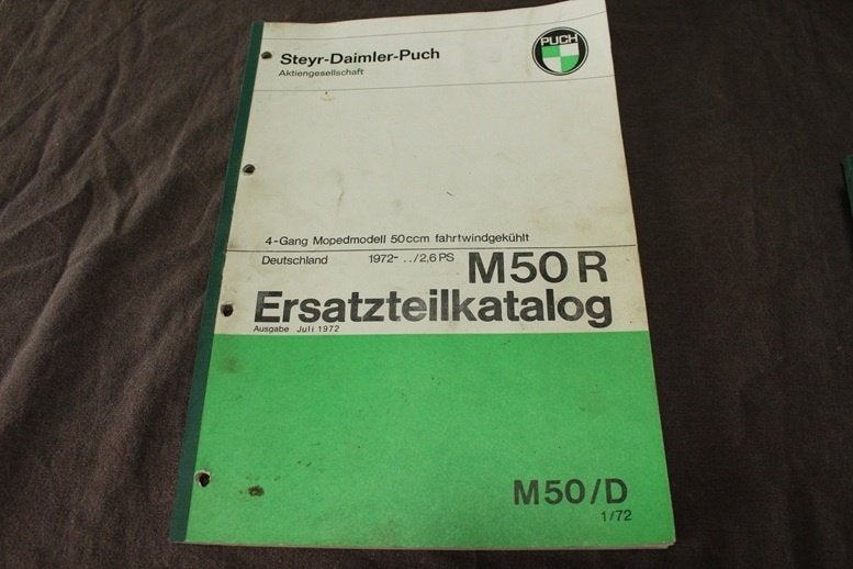 Puch M50R 4 gang 50cc moped 1972 ersatzteil katalog M50 D, Fietsen en Brommers, Ophalen of Verzenden, Gebruikt