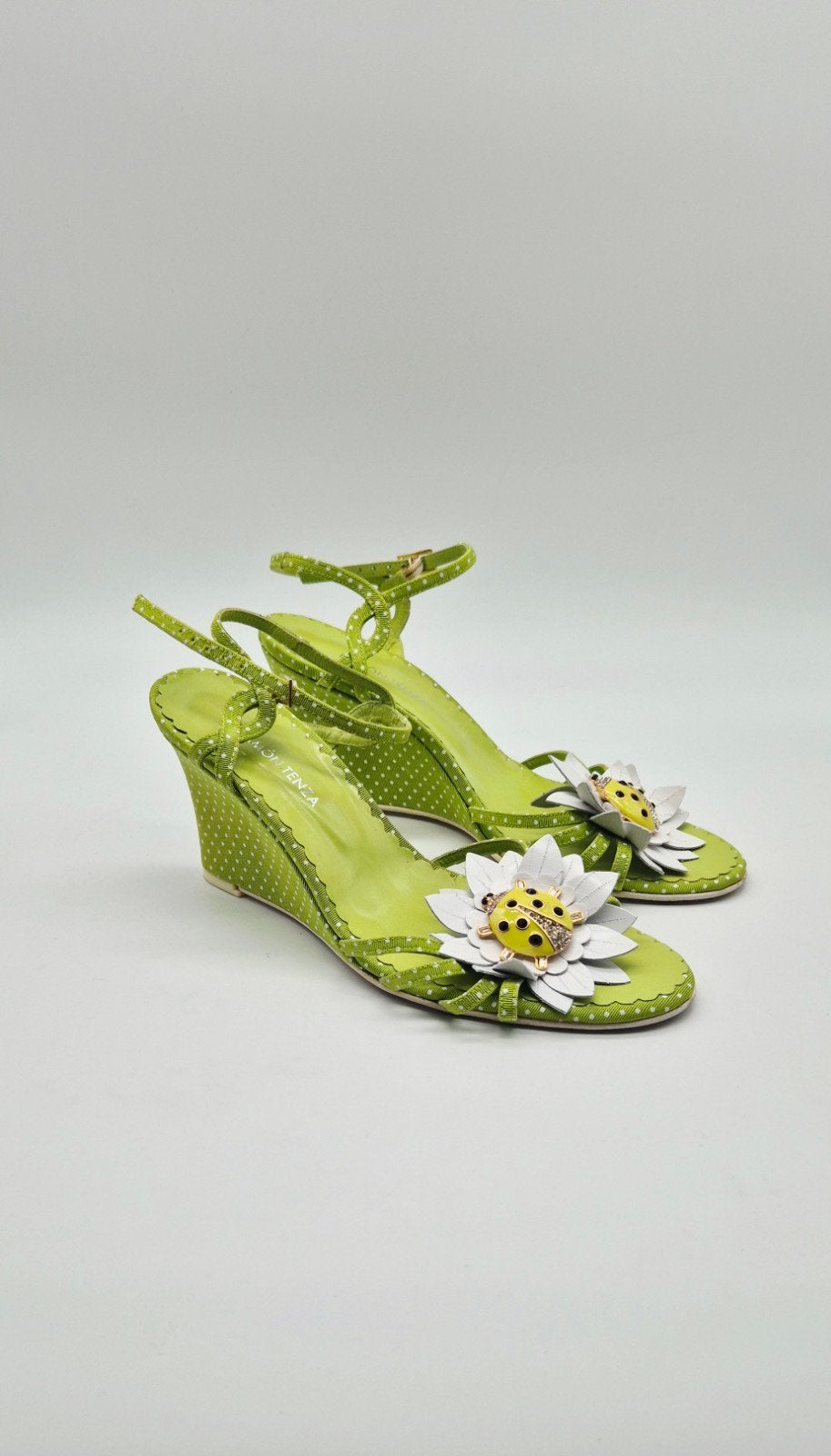 Ramon Tenza Limegroene Sleehaksandalen - Maat 38, Ramon Tenza, Gedragen, Groen, Sandalen of Muiltjes