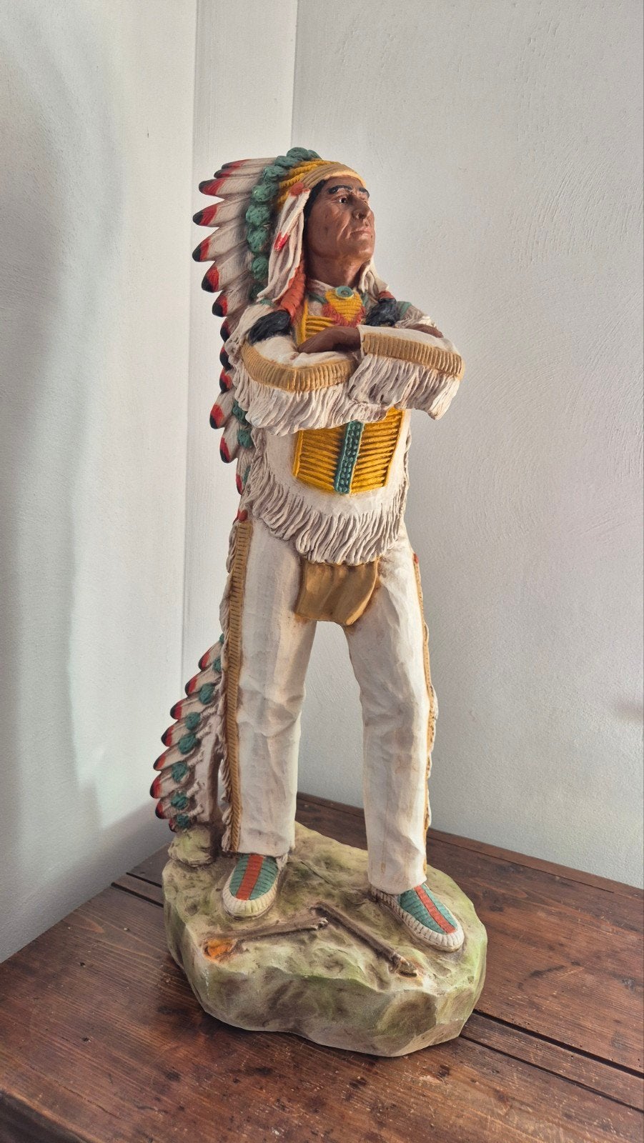Groot vintage beeld indiaan Universal Statuary 1980 #752, Verzamelen, Ophalen, Zo goed als nieuw, Mens
