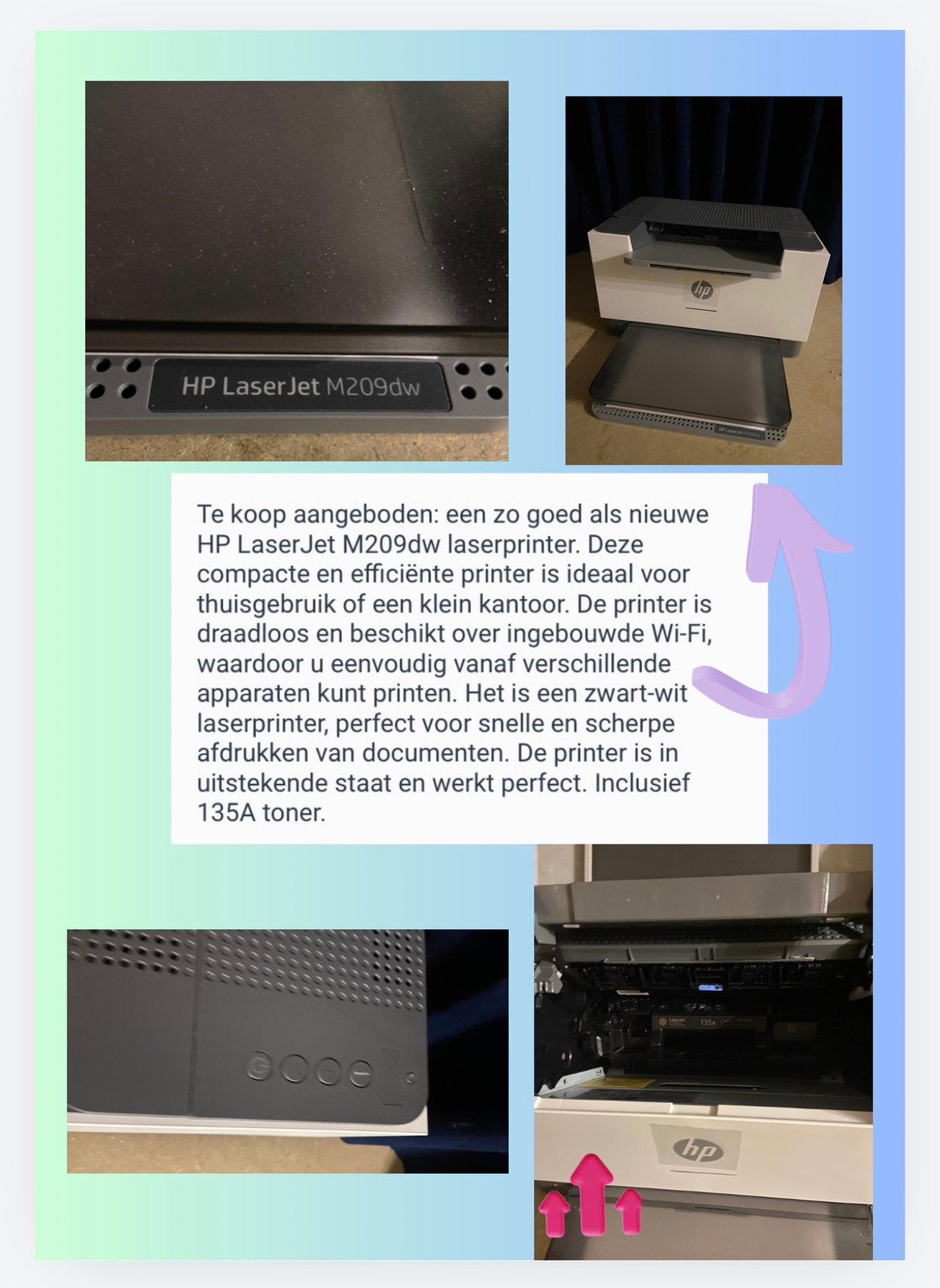 Laser printer zwart/wit, Zwart-en-wit printen, Printer, Zo goed als nieuw, Laserprinter