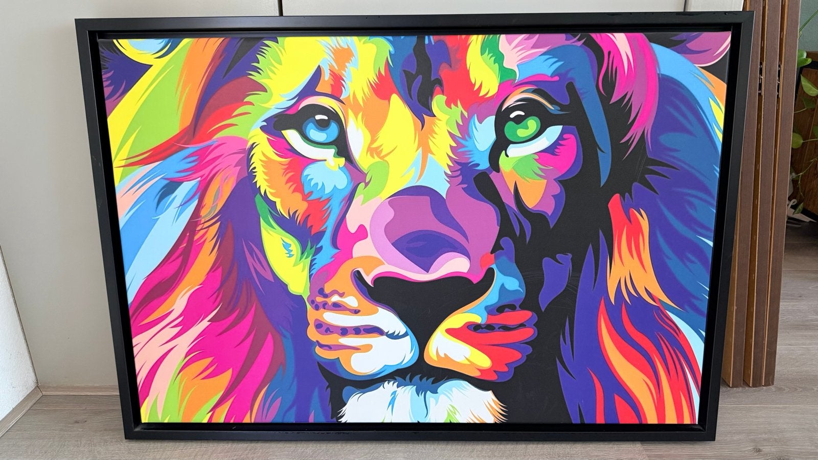 Leeuwenportret - Pop Art Stijl Schilderij, Antiek en Kunst, Kunst | Schilderijen | Modern, Ophalen, Overige materialen, Overige technieken