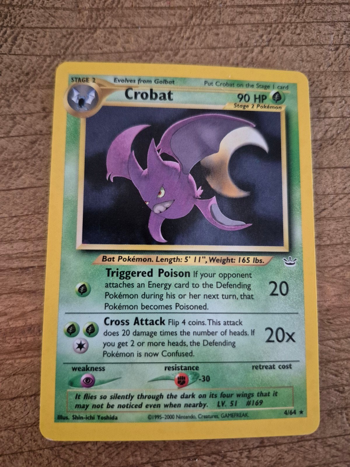 Pokémon kaart Crobat 4/64 Holo Rare Neo Revelation 2001, Ophalen of Verzenden, Zo goed als nieuw, Losse kaart