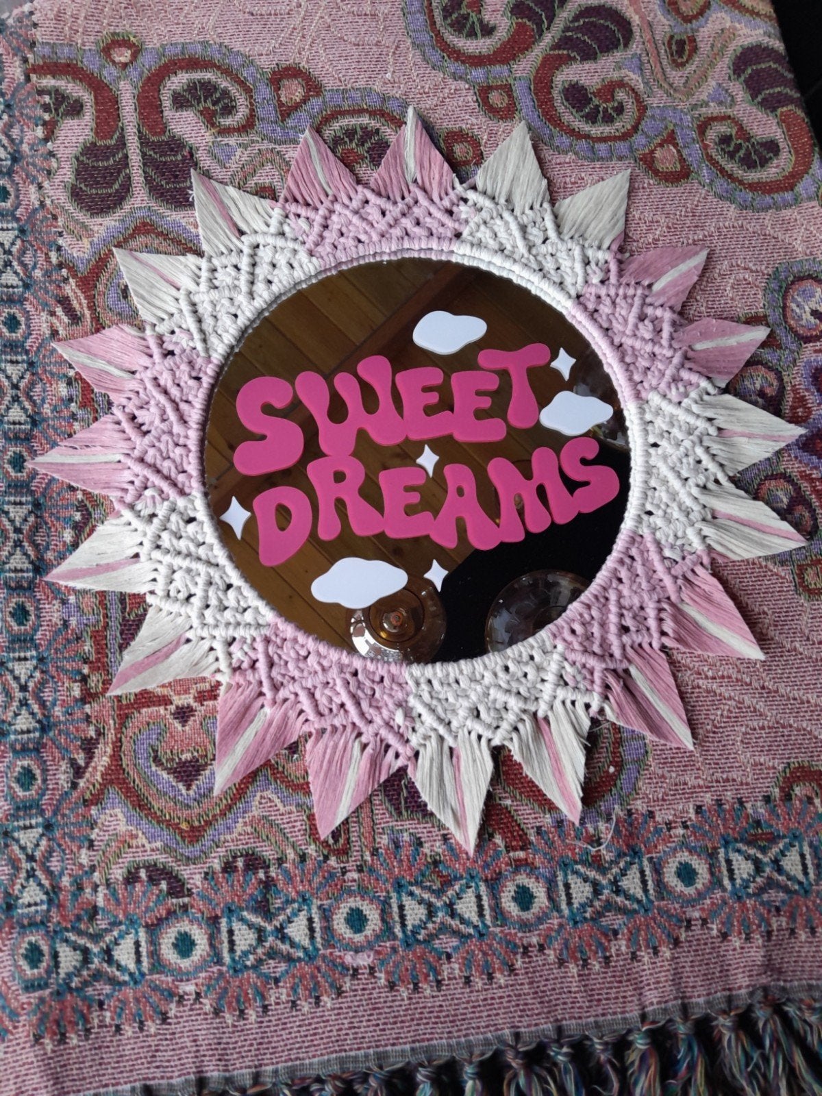 Handgemaakte Ibiza Style Spiegel 30cm - Sweet Dreams, Huis en Inrichting, Ophalen of Verzenden