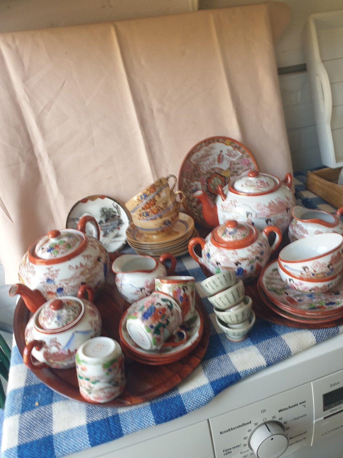 Te koop .26 delig chinees (japans) thee servies., Ophalen, Porselein, Kop en/of schotel