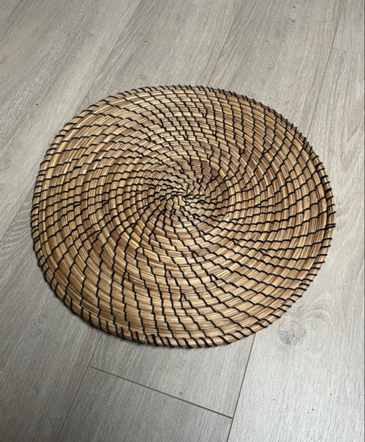 Decoratieve rieten onderzetter/wanddecoratie, Boho, Ophalen of Verzenden, Zo goed als nieuw, Natuurlijk materiaal