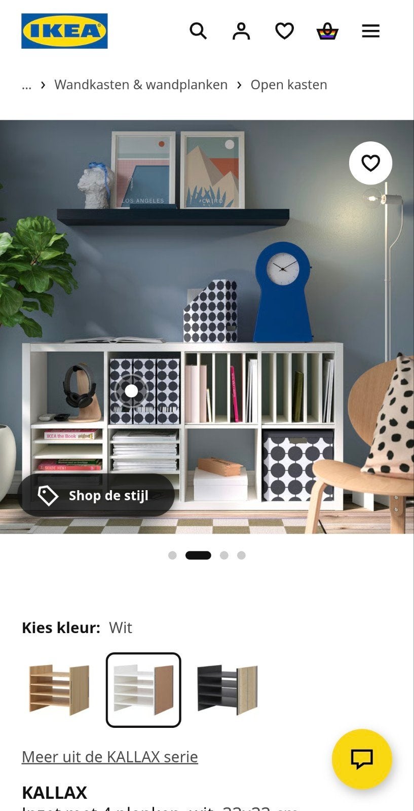 2x IKEA Kallax INZET met 4 planken (totaal 8 planken)- Wit, Ophalen, Zo goed als nieuw