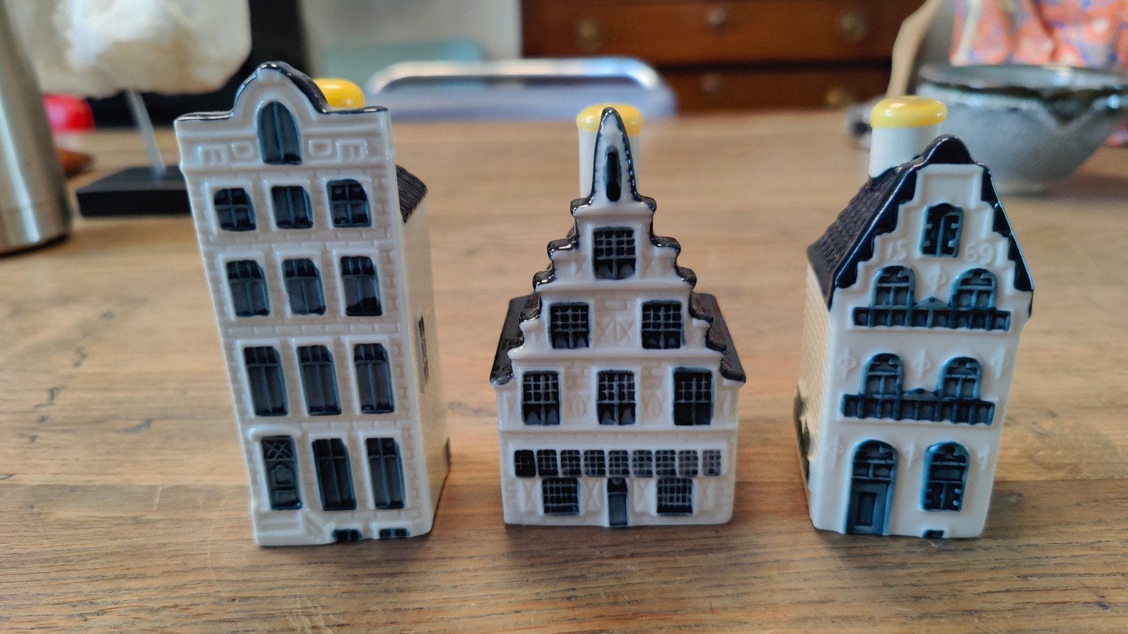 3  x  Delfts Blauw Huisjes KLM, Ophalen of Verzenden, Gebruikt